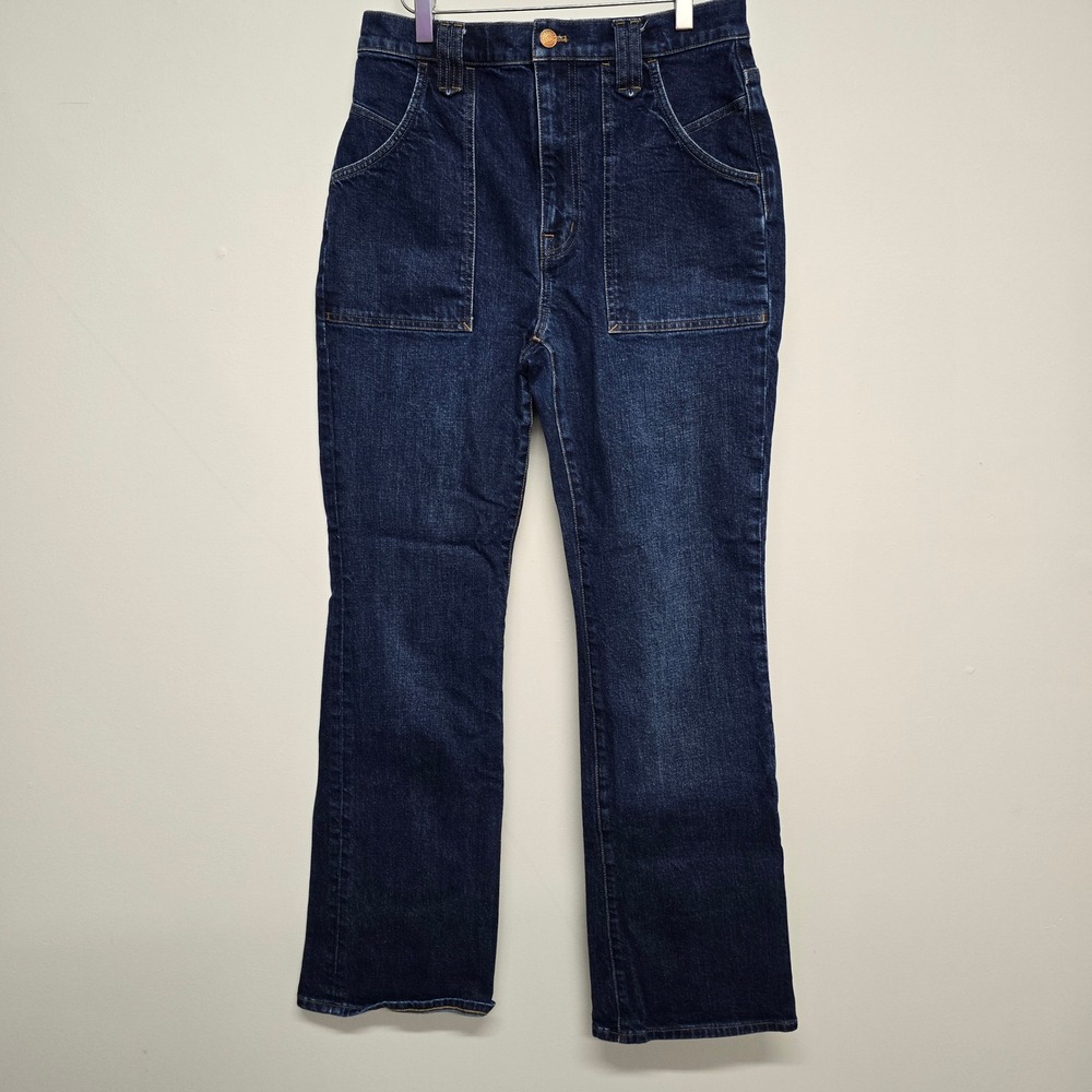 Madewell High-Rise Bootcut Jeans Womens 29 Dark Blue Cotton Patch Pocket Retro